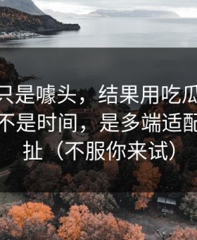 我以为只是噱头，结果用吃瓜51最折磨人的不是时间，是多端适配反复拉扯（不服你来试）