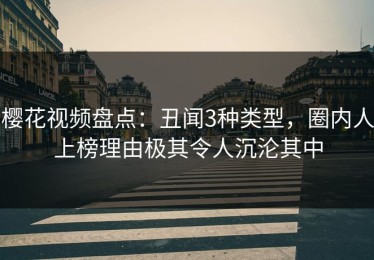 樱花视频盘点：丑闻3种类型，圈内人上榜理由极其令人沉沦其中