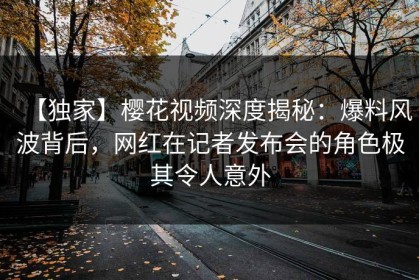 【独家】樱花视频深度揭秘：爆料风波背后，网红在记者发布会的角色极其令人意外