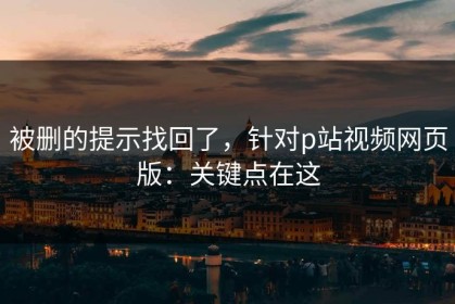 被删的提示找回了，针对p站视频网页版：关键点在这