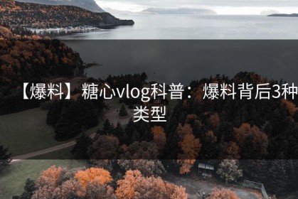 【爆料】糖心vlog科普：爆料背后3种类型