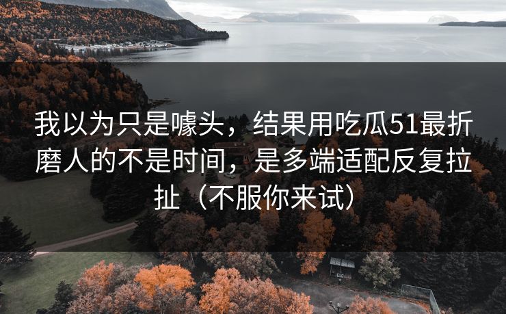 我以为只是噱头,结果用吃瓜51最折磨人的不是时间,是多端适配反复拉扯(不服你来试) 我以为只是噱头,结果用吃瓜51最折磨人的不是时间,是多端适配反复拉扯(不服你来试)