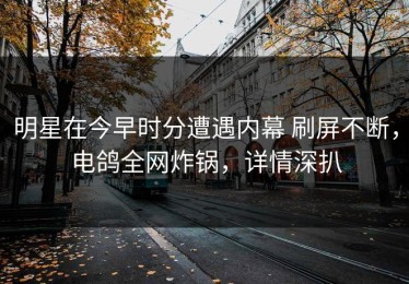 明星在今早时分遭遇内幕 刷屏不断，电鸽全网炸锅，详情深扒