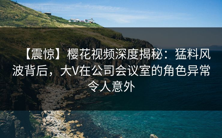 【震惊】樱花视频深度揭秘：猛料风波背后，大V在公司会议室的角色异常令人意外